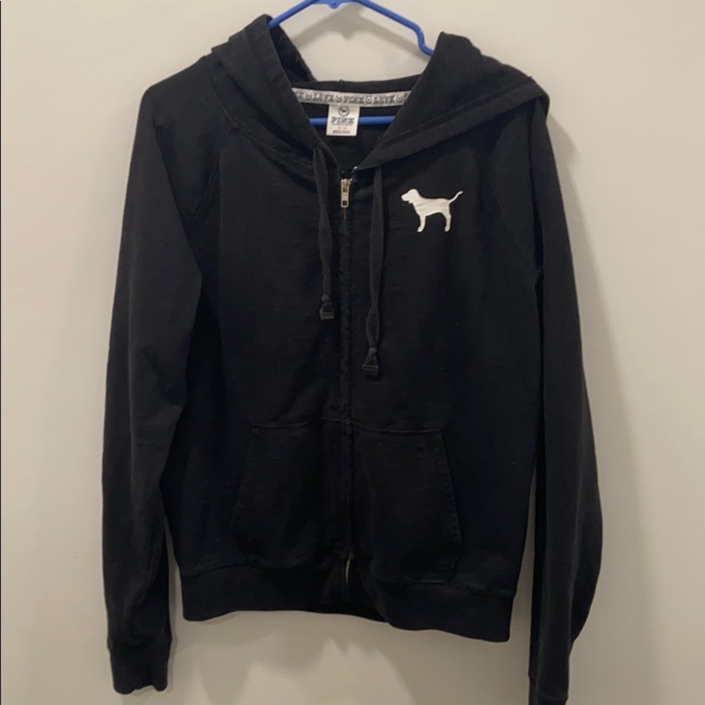Pink oversized black hoodie